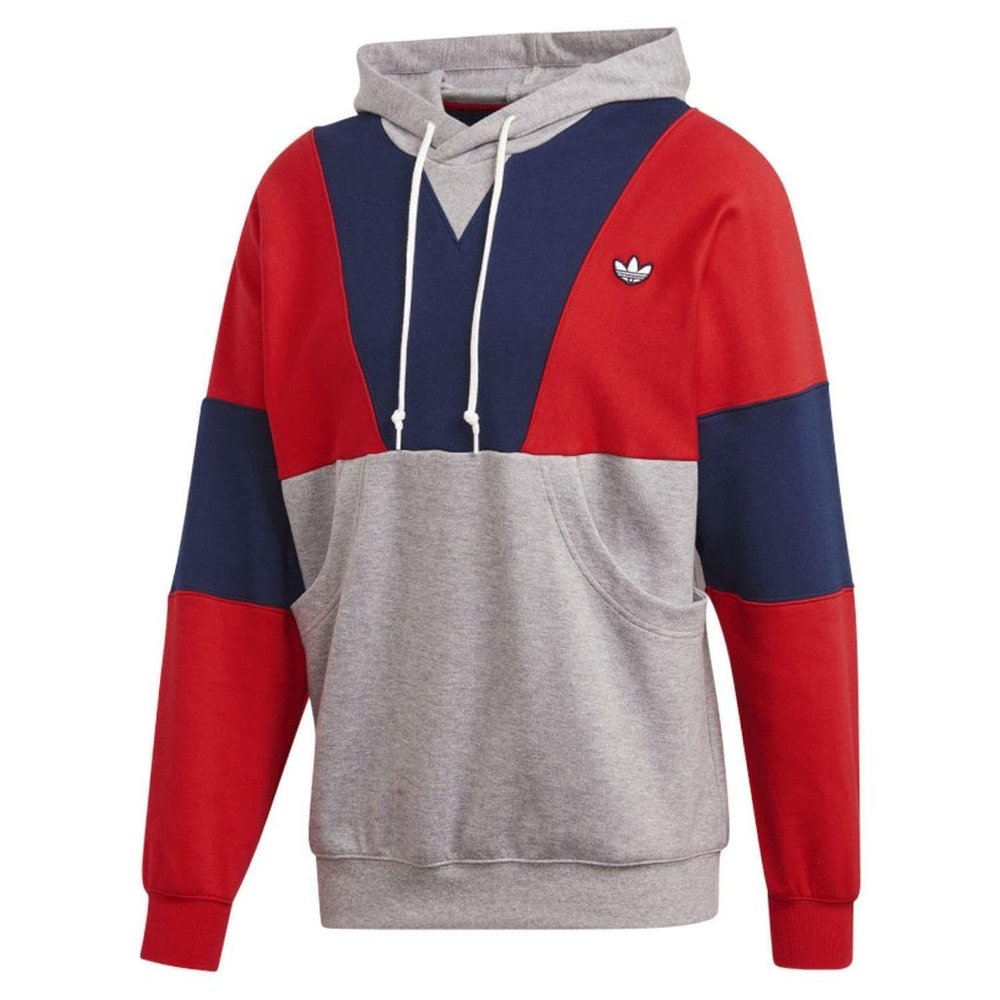adidas Originals 'Samstag' Panel Hoody- Grey/Blue/Red-  XL